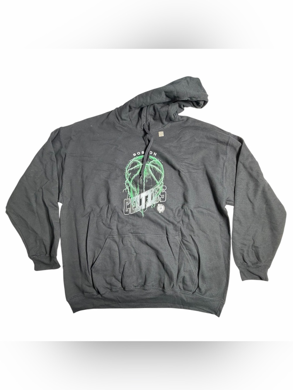 Mens 2XL NBA Boston Celtics Hoodie Black Basketball Hooded Sweatshirt